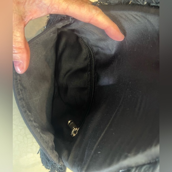 Shashi | Black Metallic Embellished Beaded Shoulder Bag - Picture 10 of 16